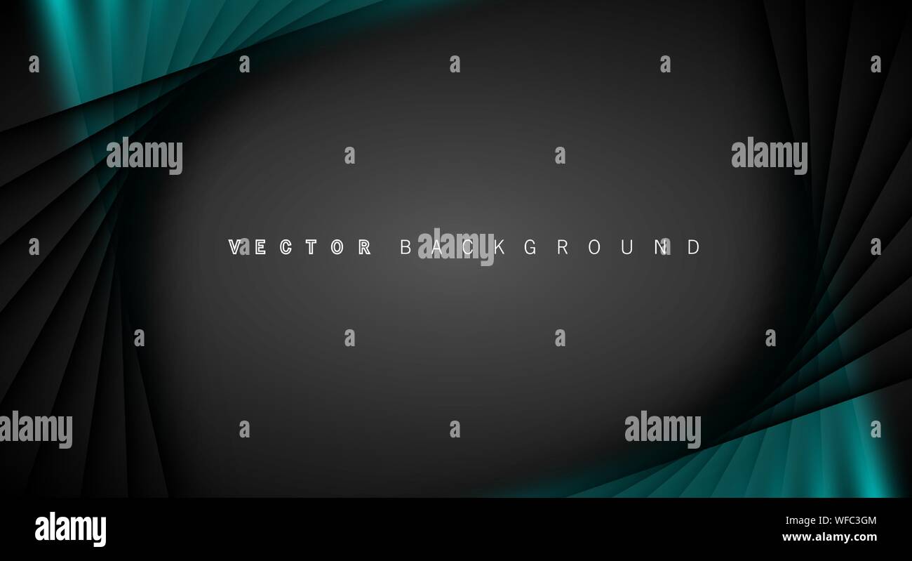 Blue light line shadow dark grey luxury background Stock Vector