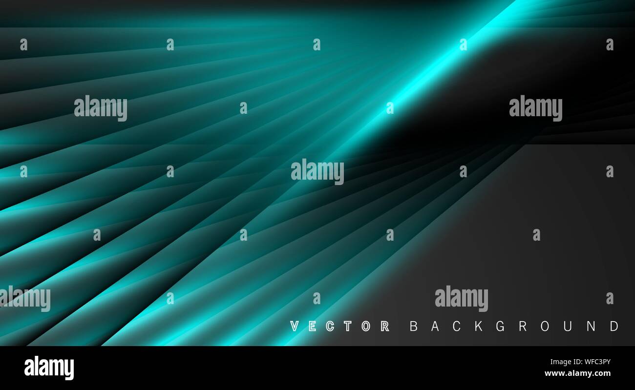 Blue light line shadow dark grey luxury background Stock Vector