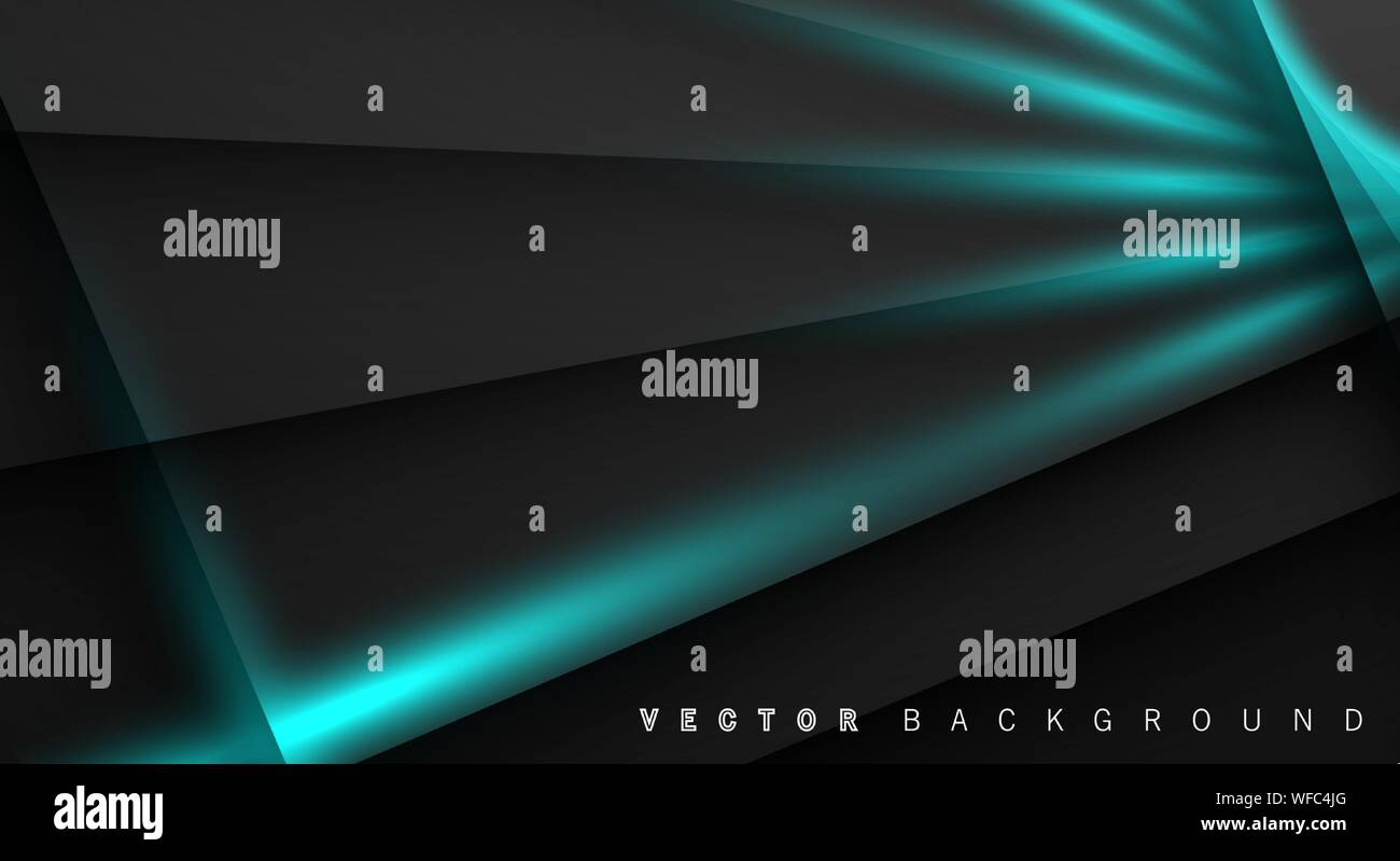 Blue light line shadow dark grey luxury background Stock Vector