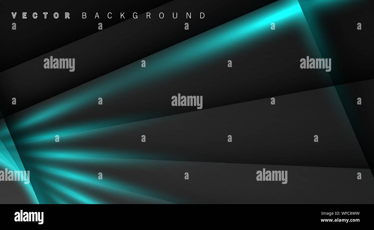 Blue light line shadow dark grey luxury background Stock Vector