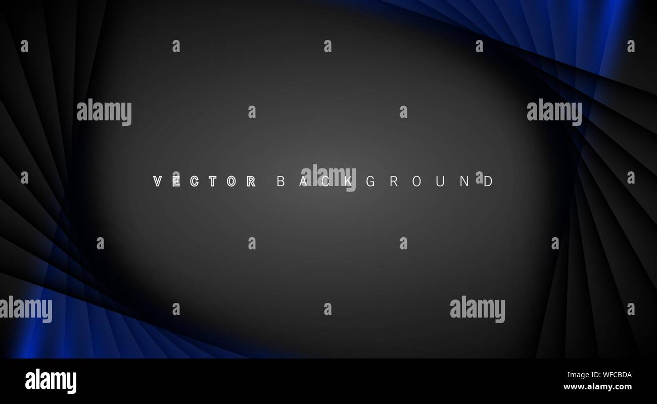 Blue light line shadow dark grey luxury background Stock Vector