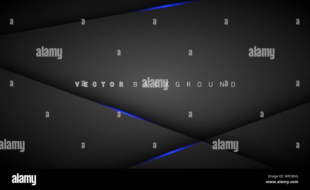 Blue light line shadow dark grey luxury background Stock Vector