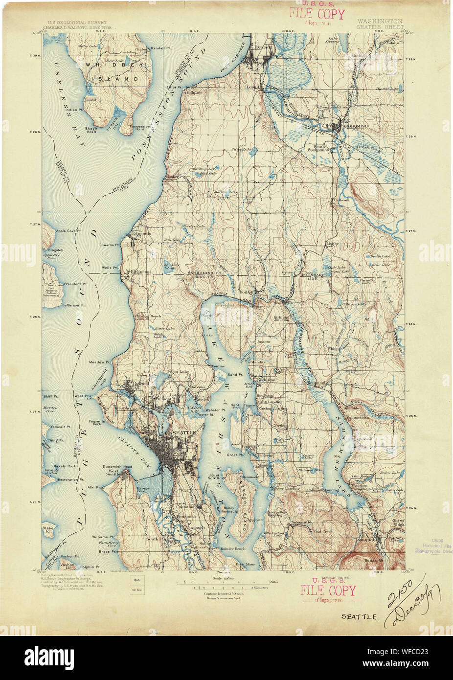 Topographical map of seattle hi-res stock photography and images - Alamy