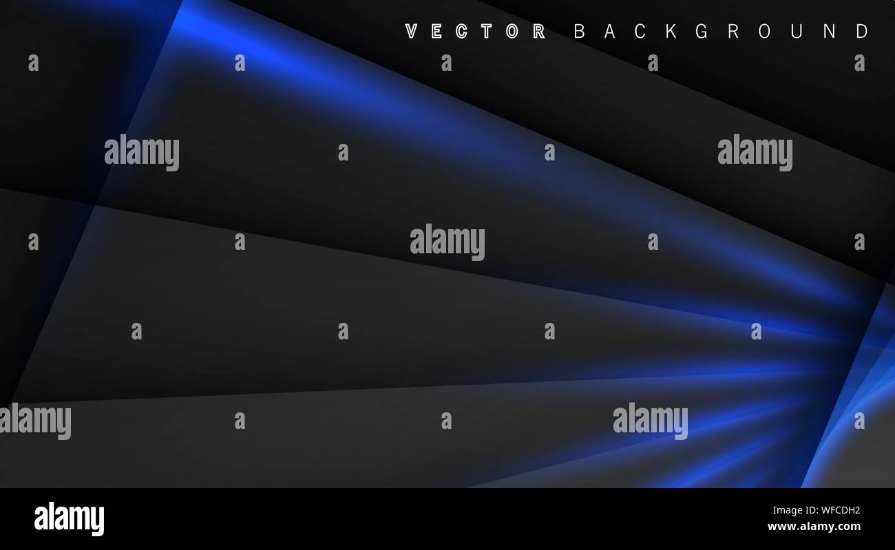 Blue light line shadow dark grey luxury background Stock Vector Image ...