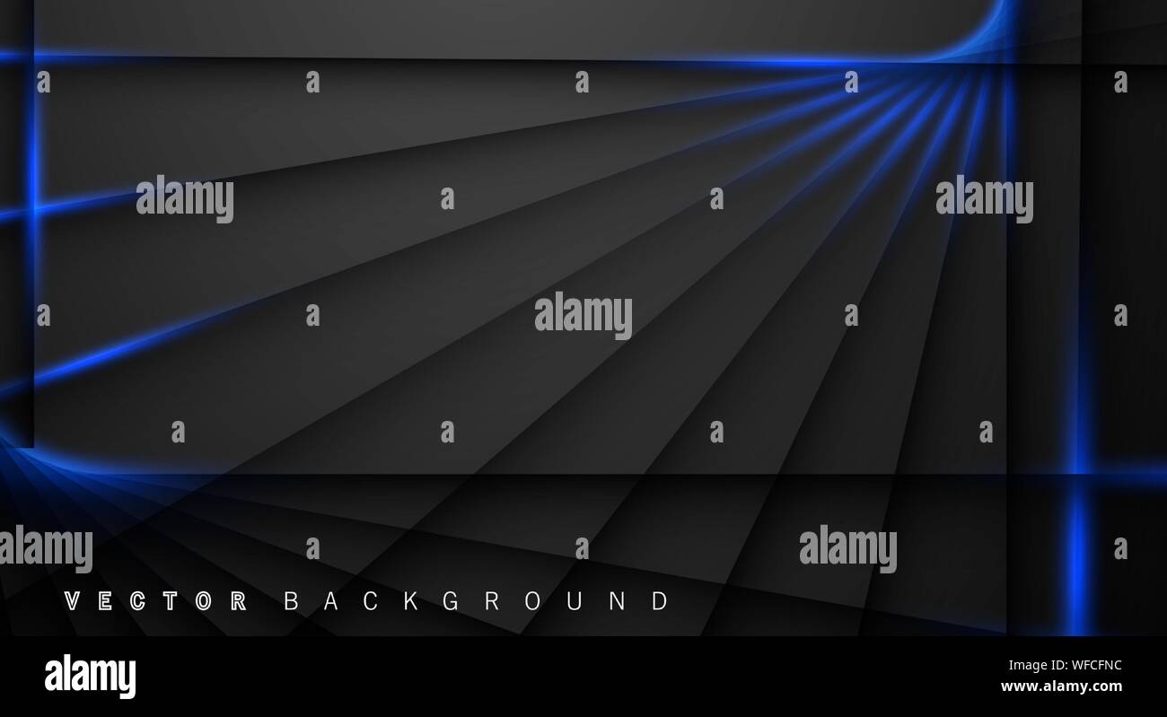 Blue light line shadow dark grey luxury background Stock Vector Image ...