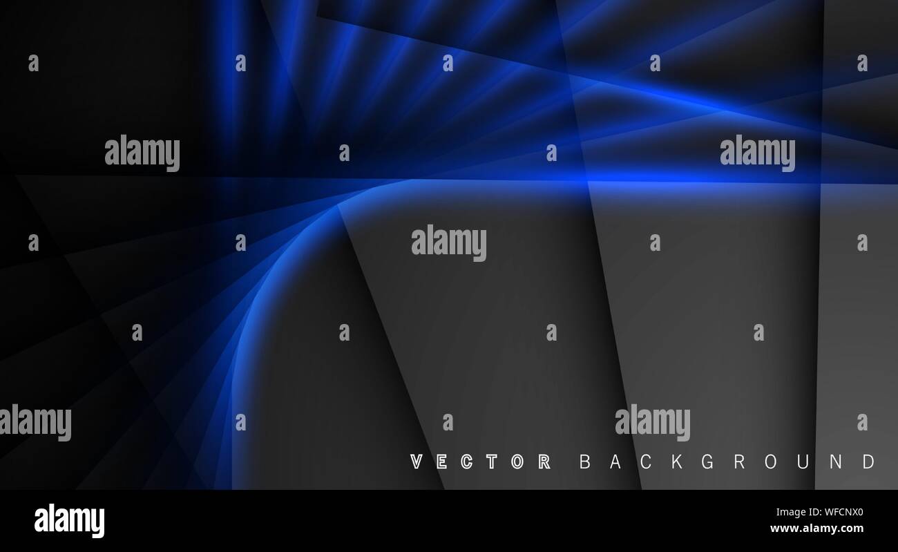 Blue light line shadow dark grey luxury background Stock Vector Image ...