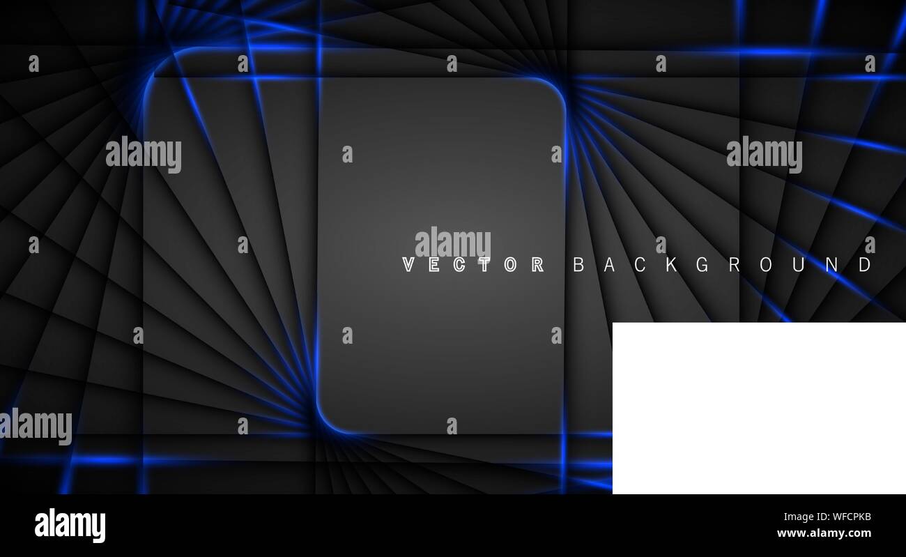Blue light line shadow dark grey luxury background Stock Vector