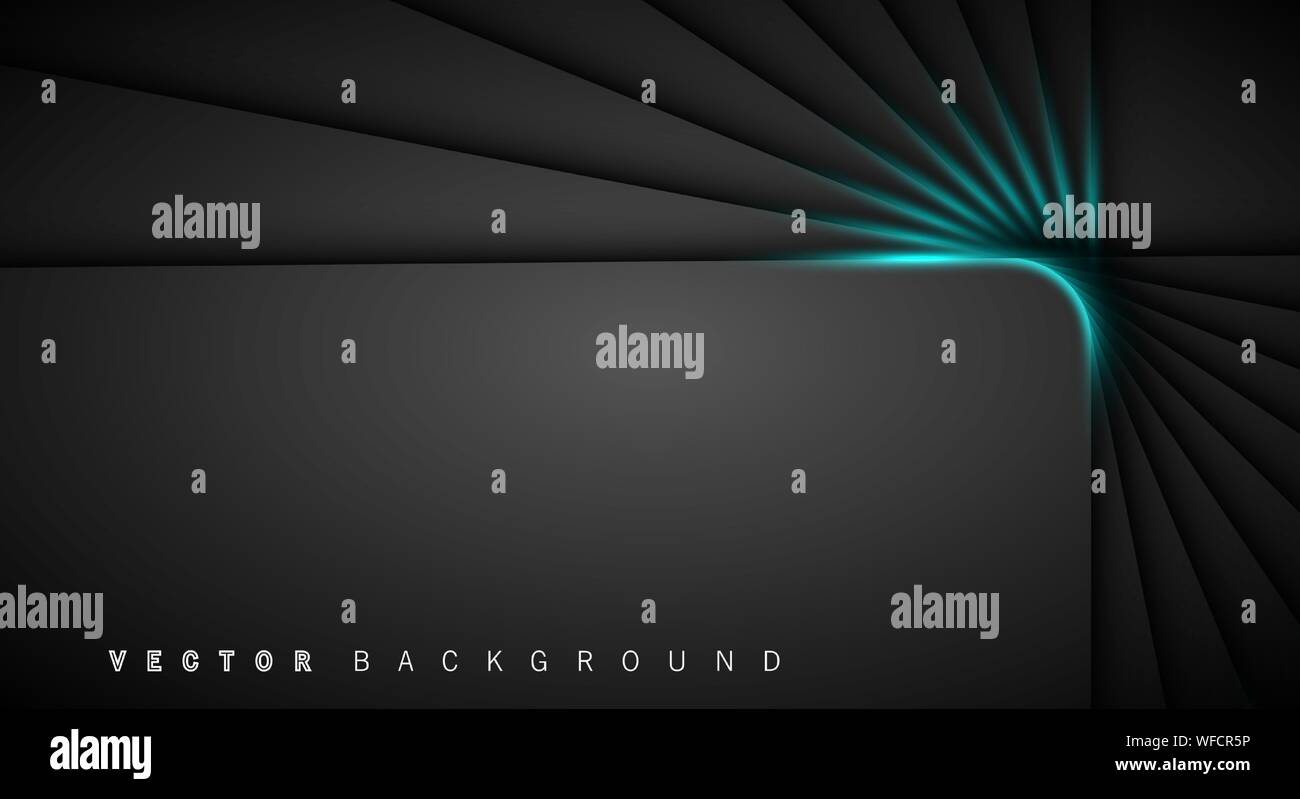 Blue light line shadow dark grey luxury background Stock Vector