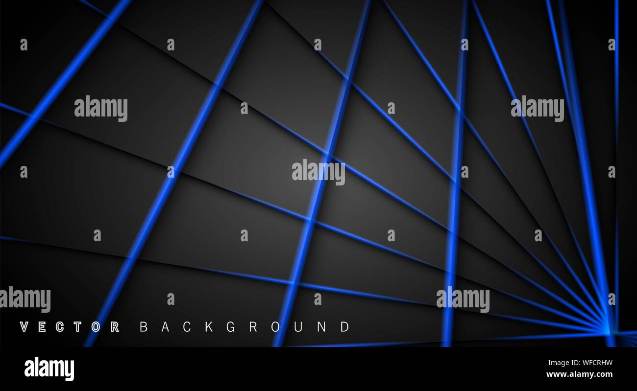 Blue light line shadow dark grey luxury background Stock Vector Image ...
