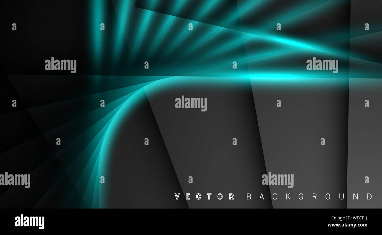 Blue light line shadow dark grey luxury background Stock Vector