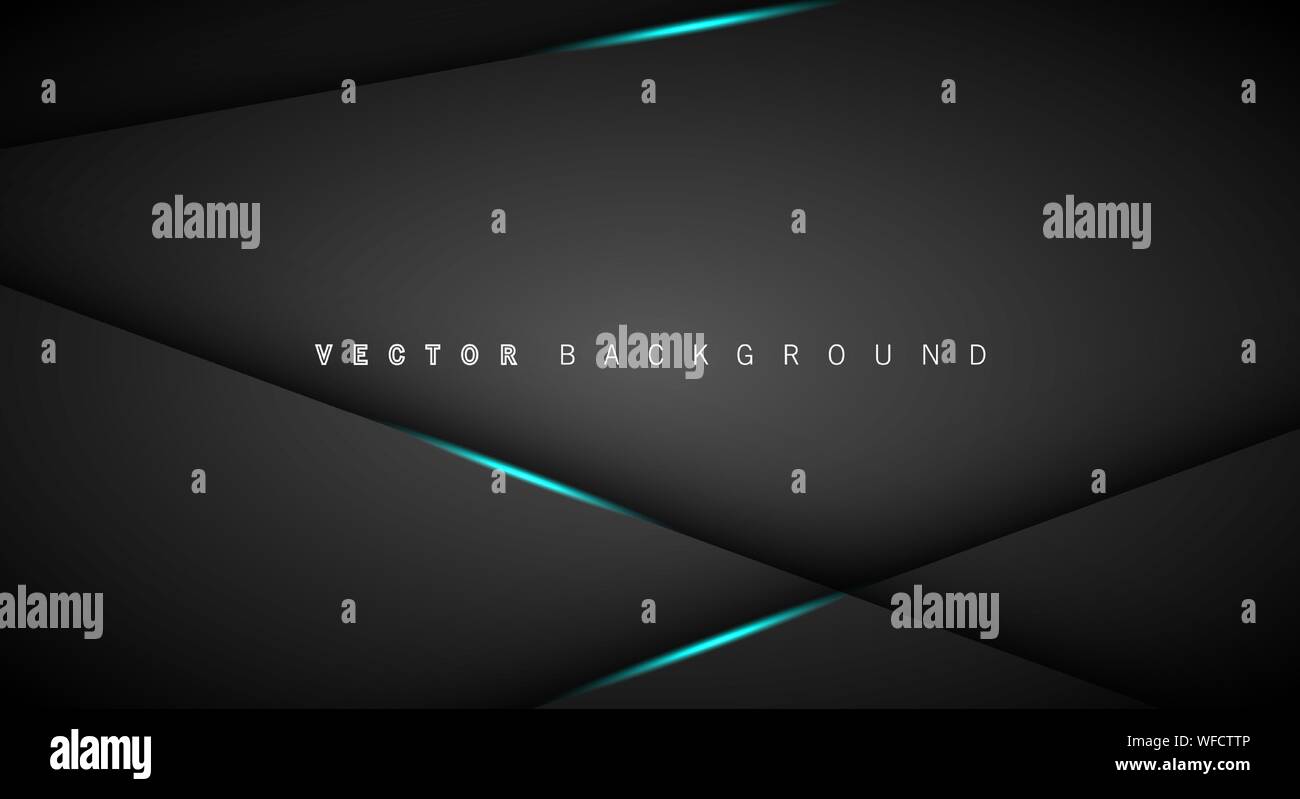 Blue light line shadow dark grey luxury background Stock Vector