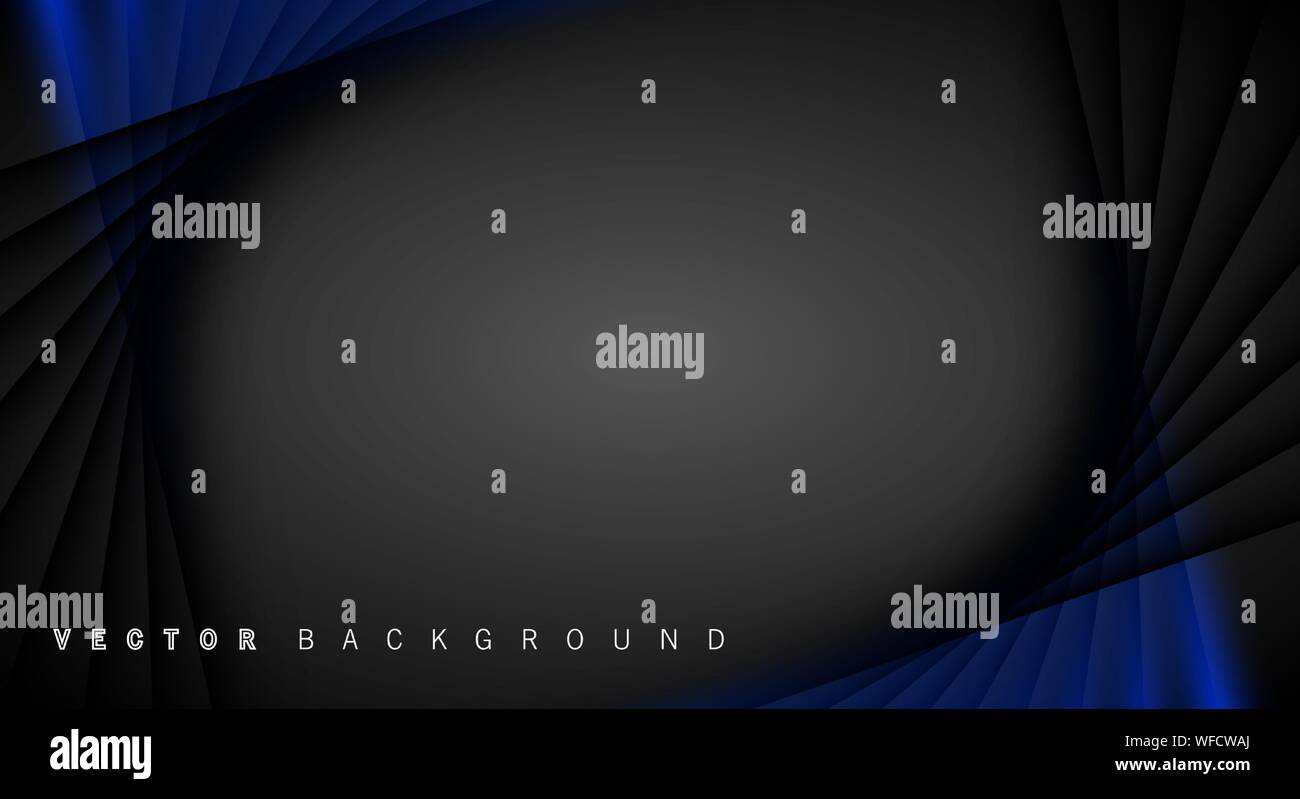 Blue light line shadow dark grey luxury background Stock Vector