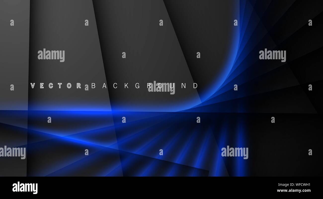 Blue light line shadow dark grey luxury background Stock Vector Image ...