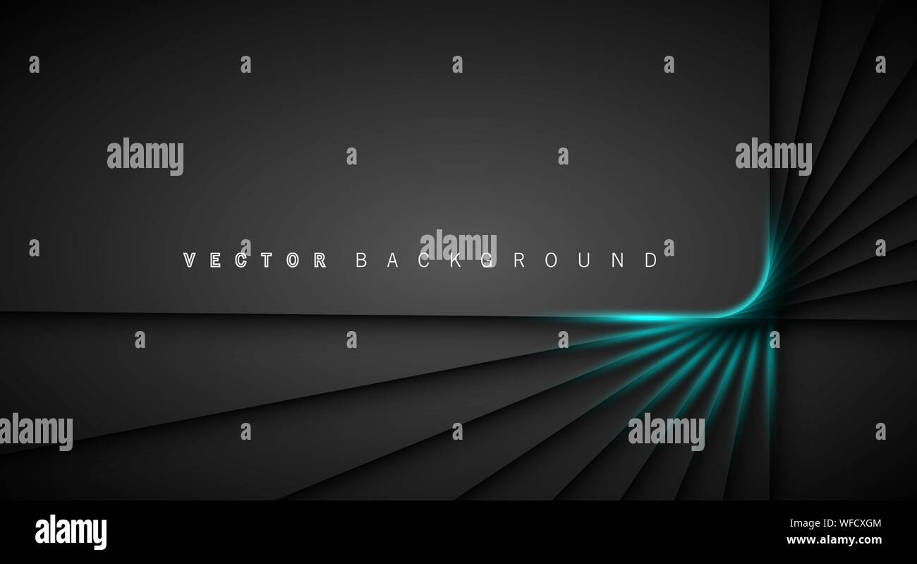 Blue light line shadow dark grey luxury background Stock Vector