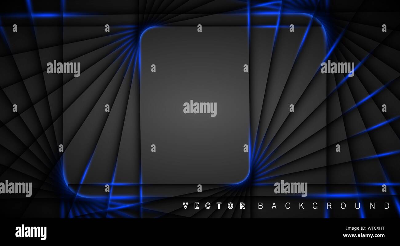 Blue light line shadow dark grey luxury background Stock Vector Image ...