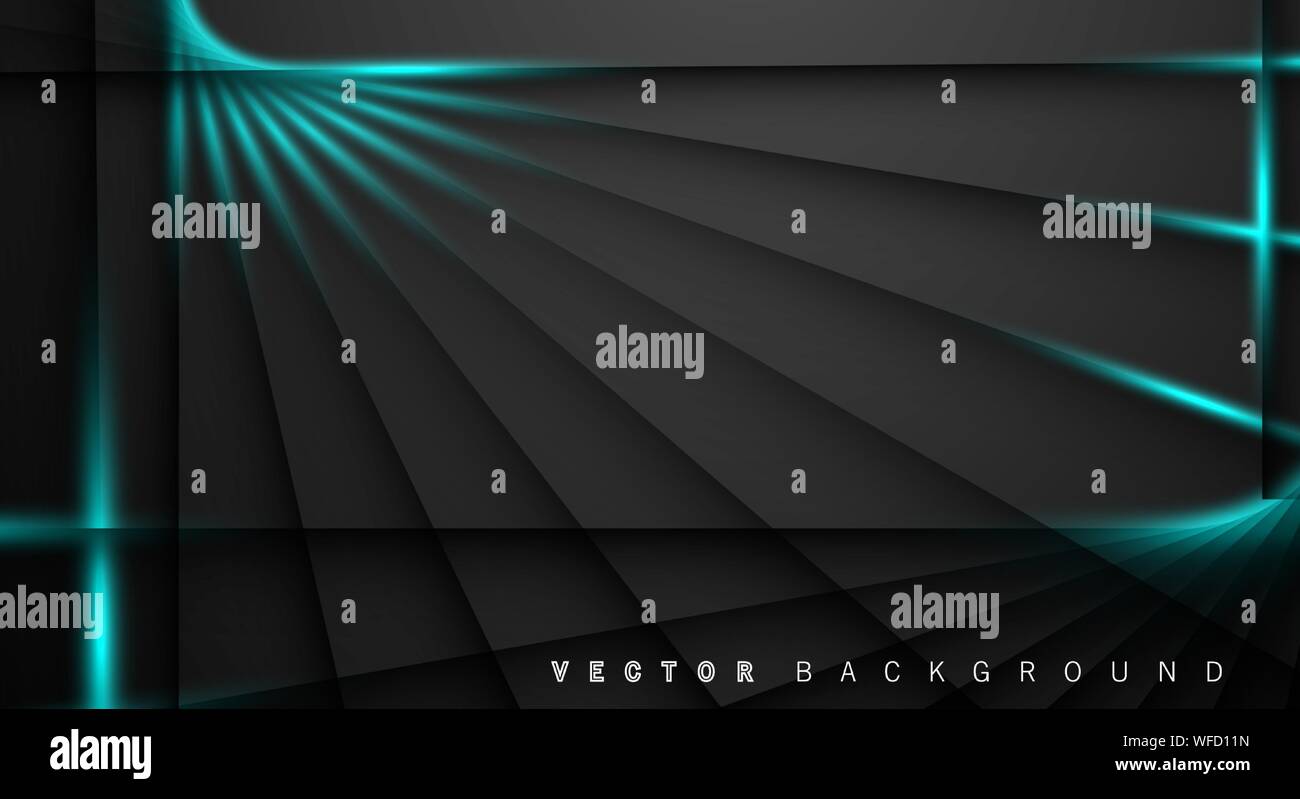 Blue light line shadow dark grey luxury background Stock Vector