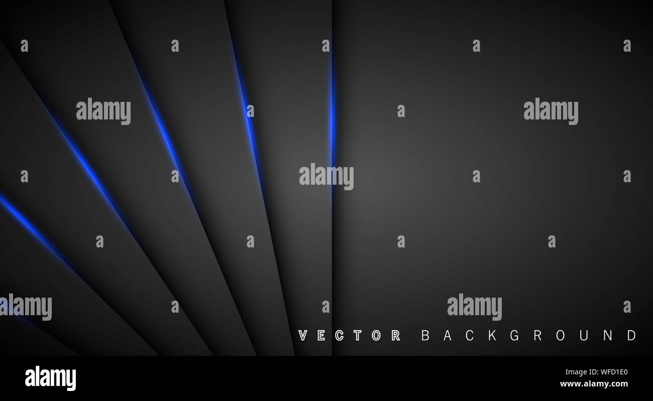 Blue light line shadow dark grey luxury background Stock Vector Image ...