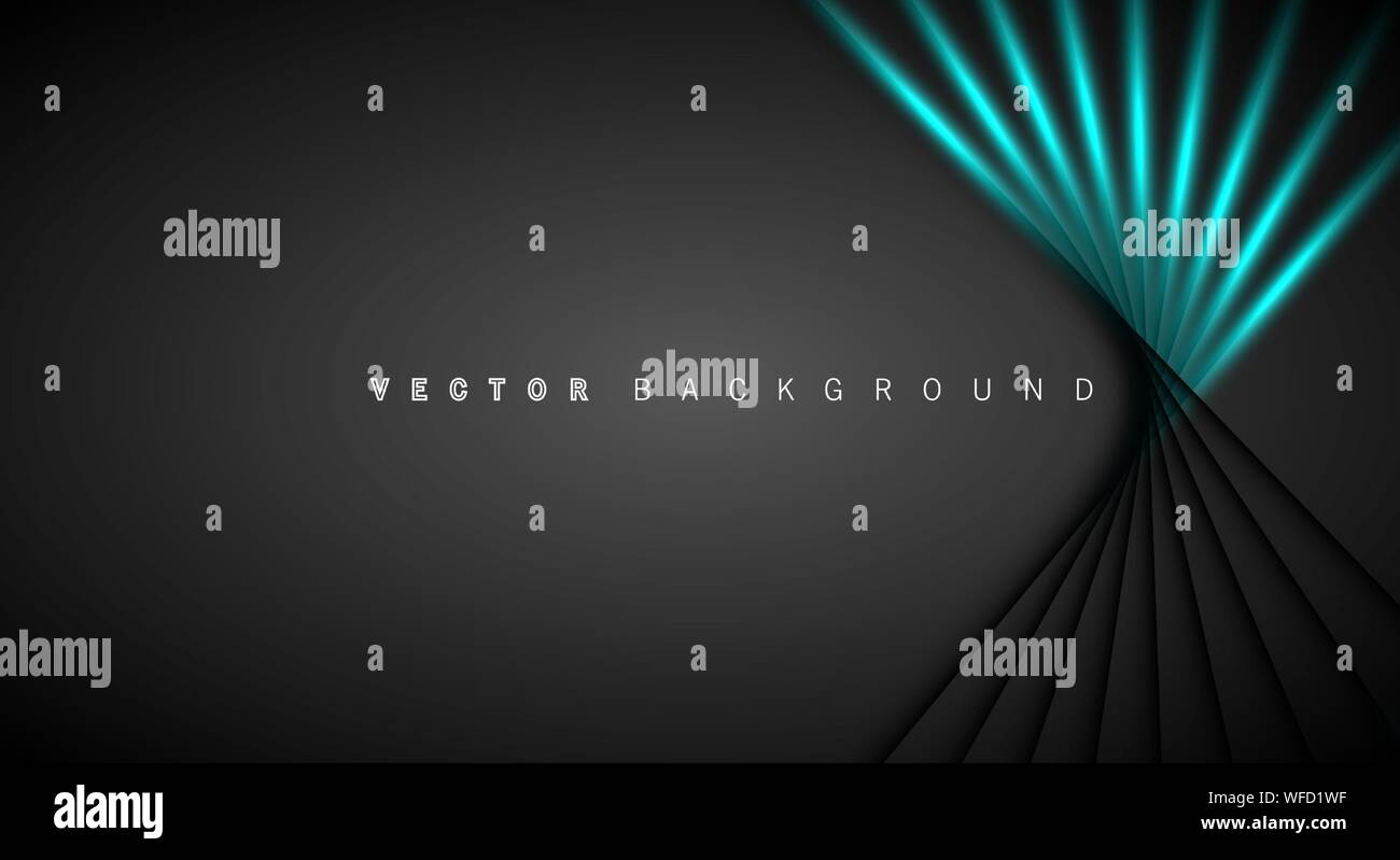 Blue light line shadow dark grey luxury background Stock Vector