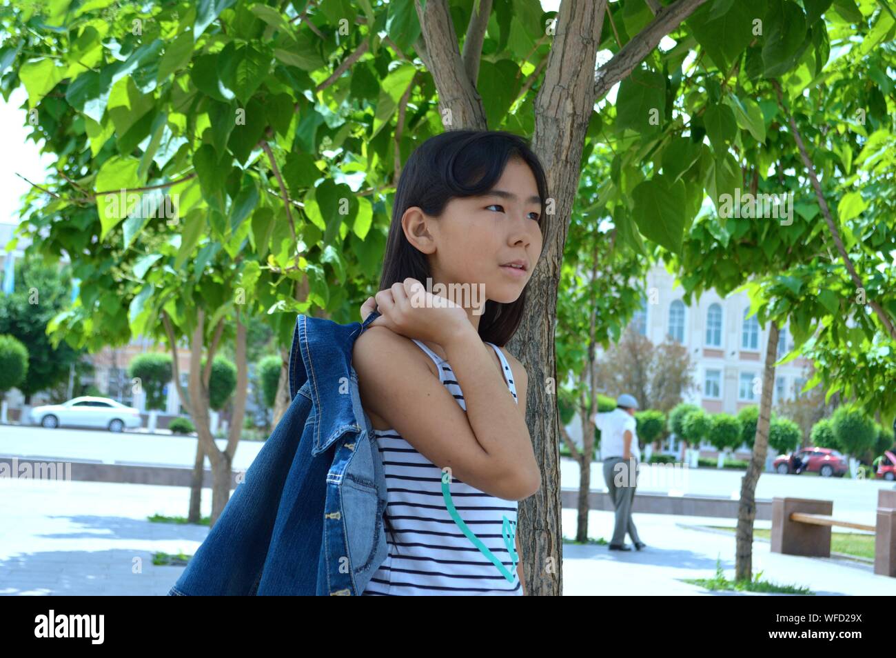 Child denim jacket hi-res stock photography and images - Alamy