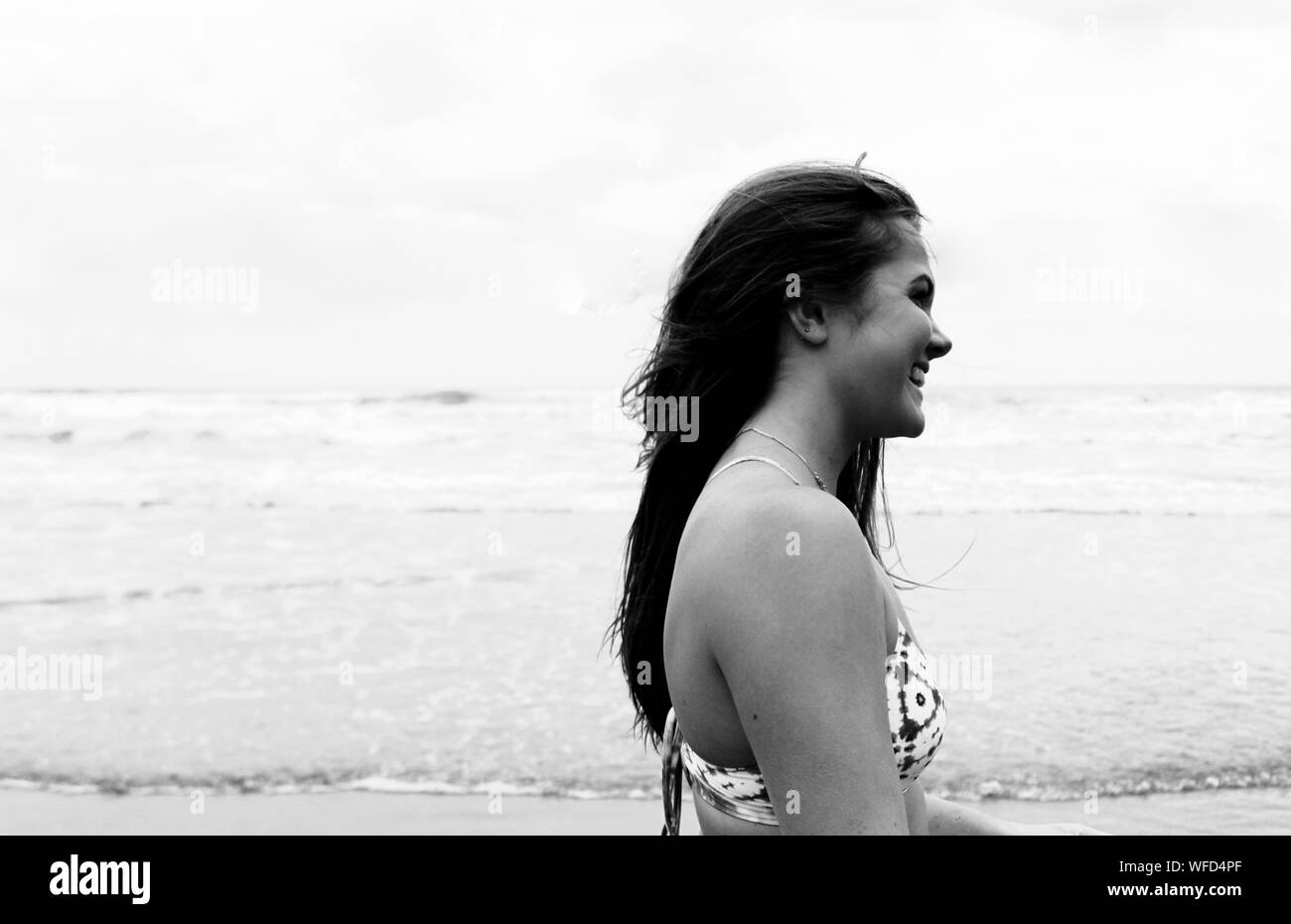 Bikini beach standing Black and White Stock Photos & Images Alamy