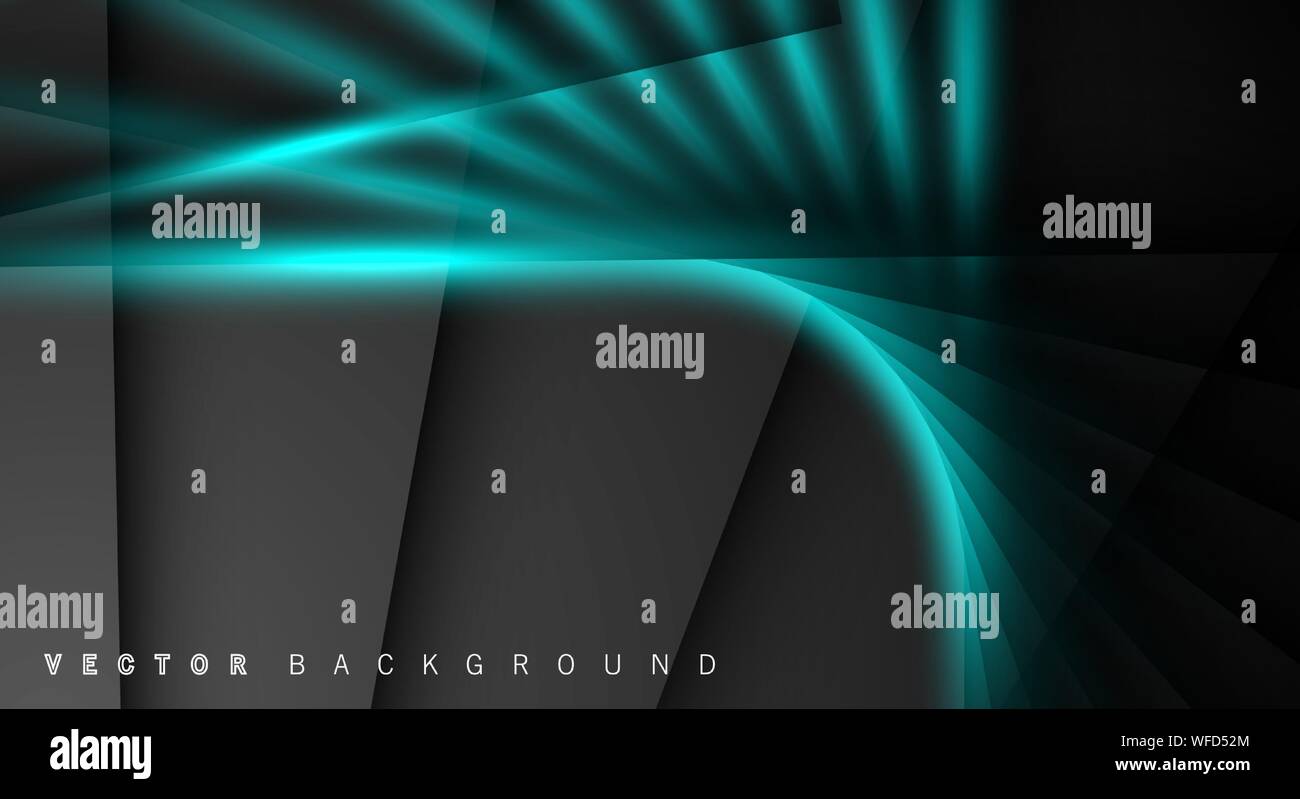 Blue light line shadow dark grey luxury background Stock Vector