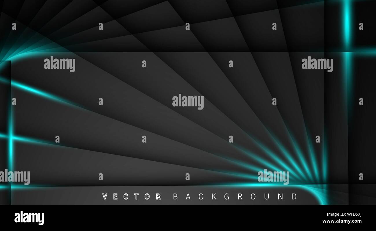 Blue light line shadow dark grey luxury background Stock Vector