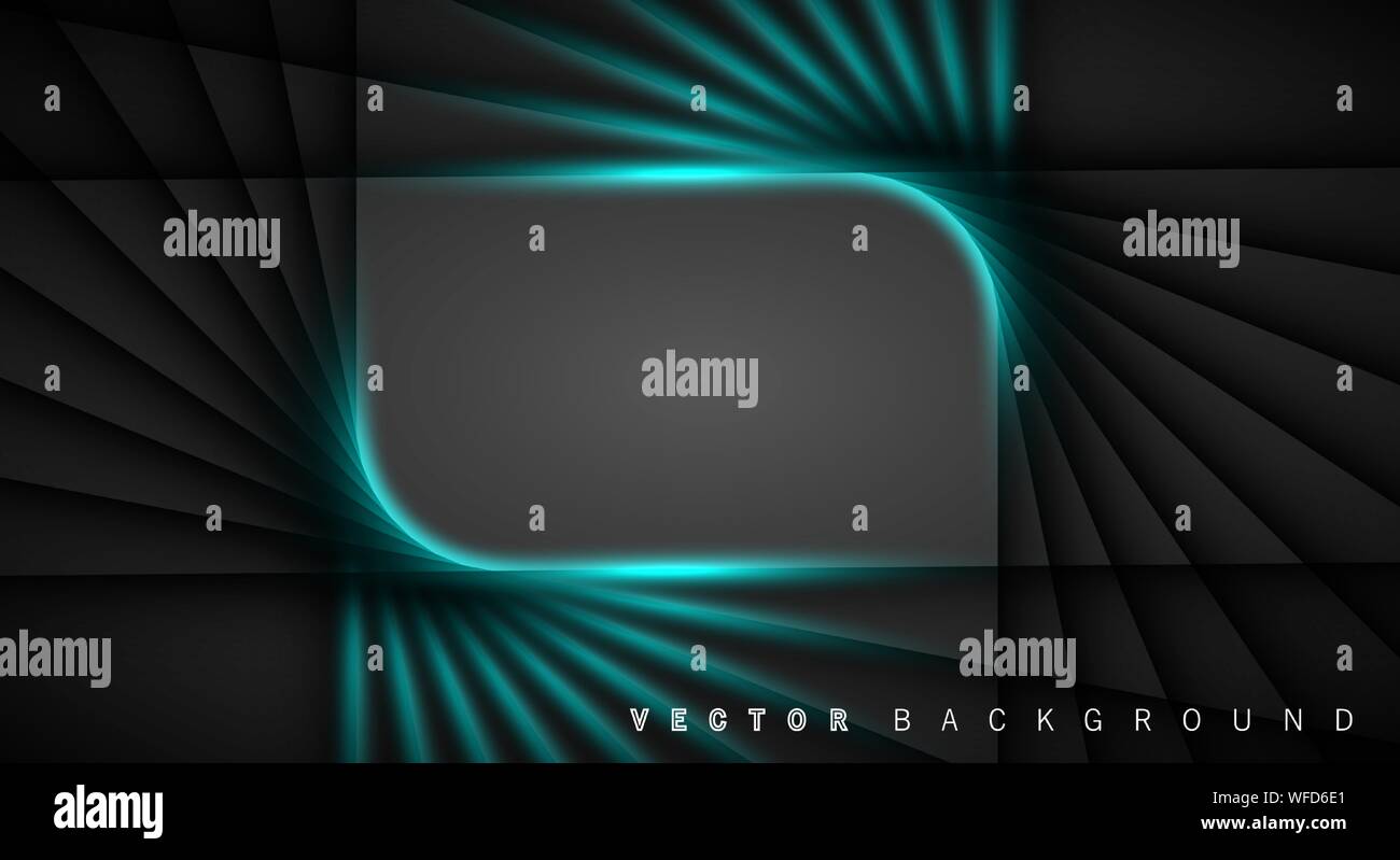 Blue light line shadow dark grey luxury background Stock Vector