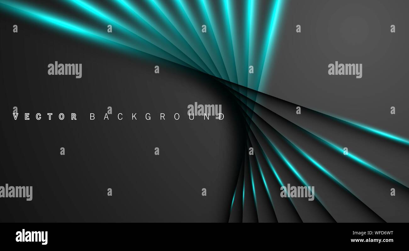 Blue light line shadow dark grey luxury background Stock Vector