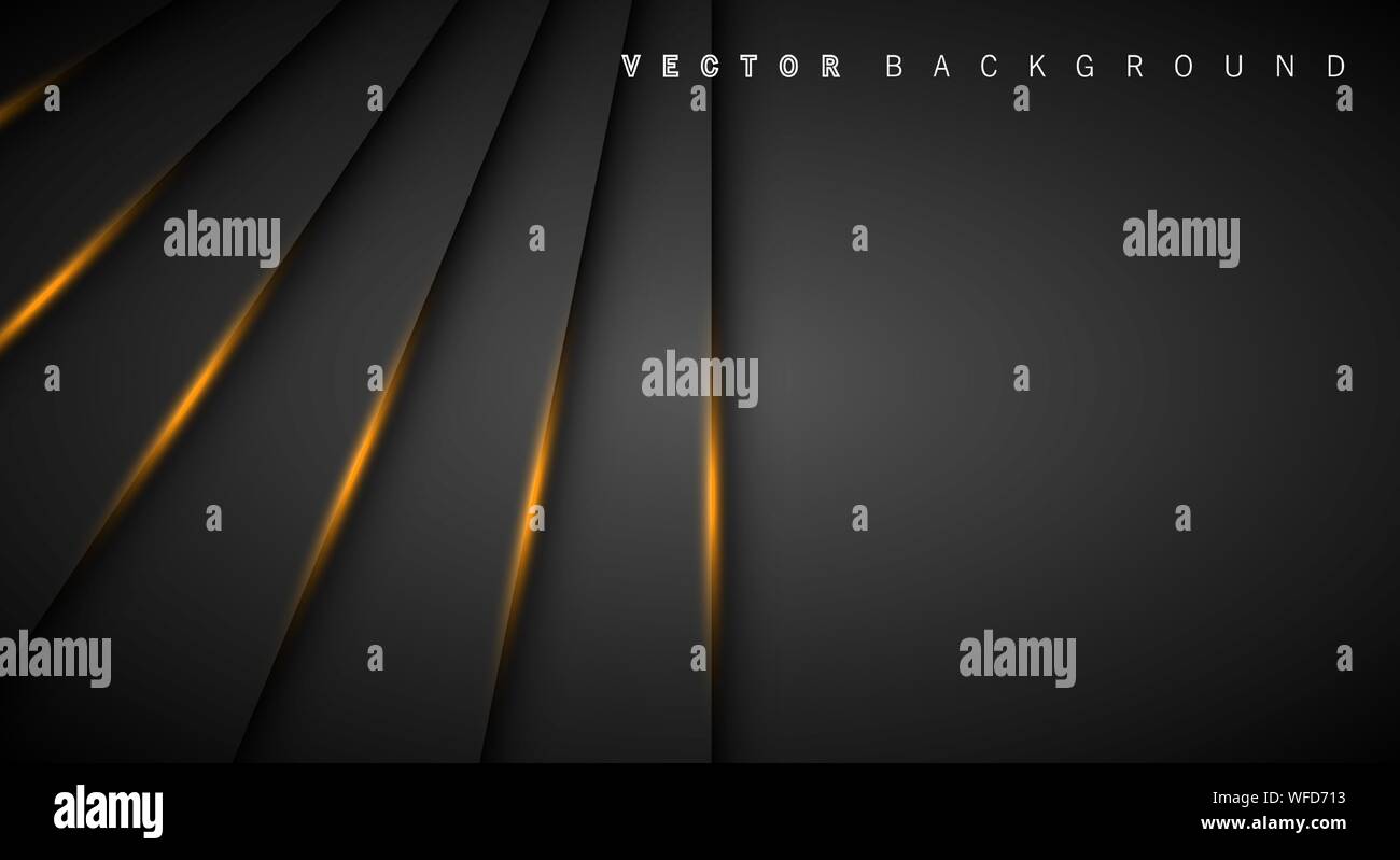 Gold light line shadow dark grey luxury background Stock Vector Image ...