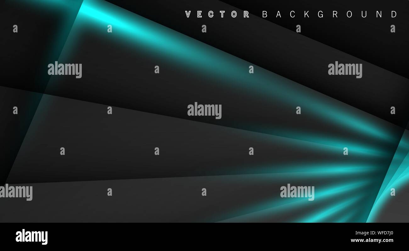 Blue light line shadow dark grey luxury background Stock Vector