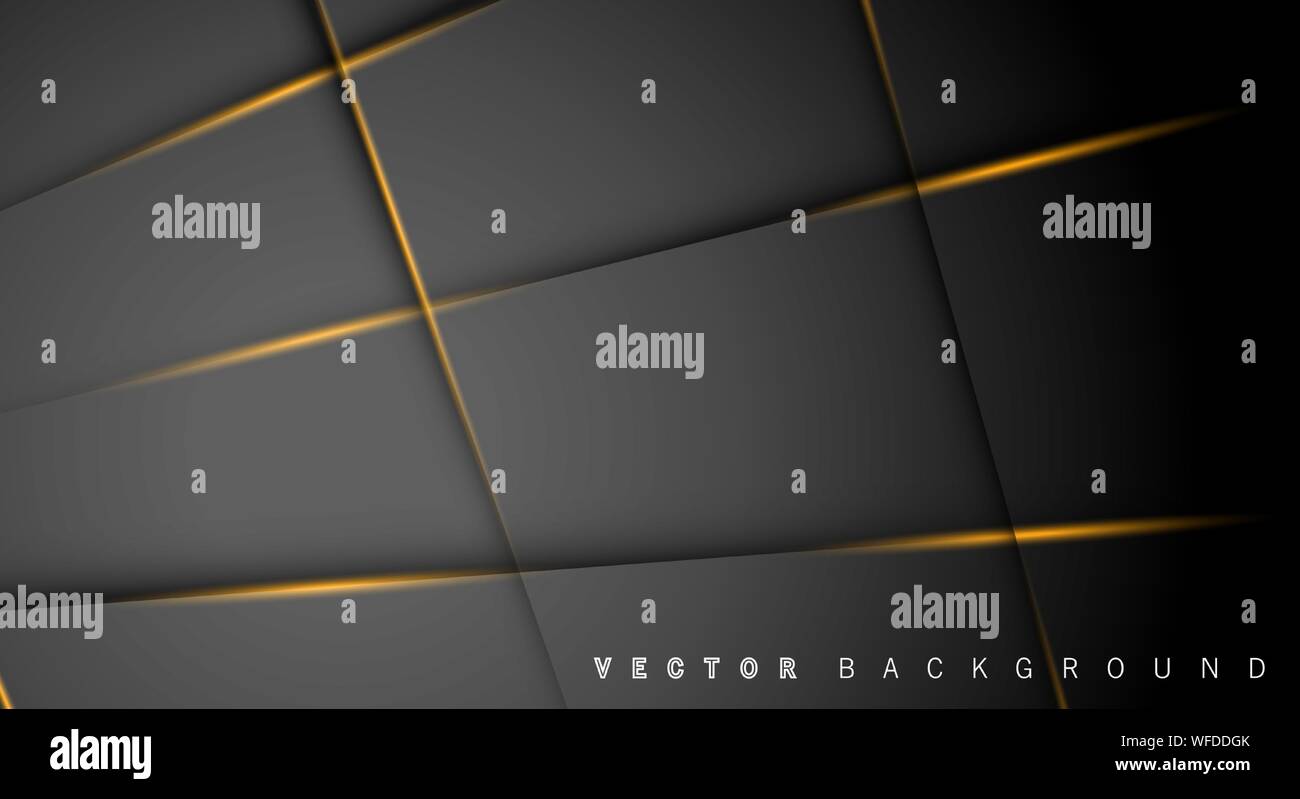 Gold light line shadow dark grey luxury background Stock Vector Image ...
