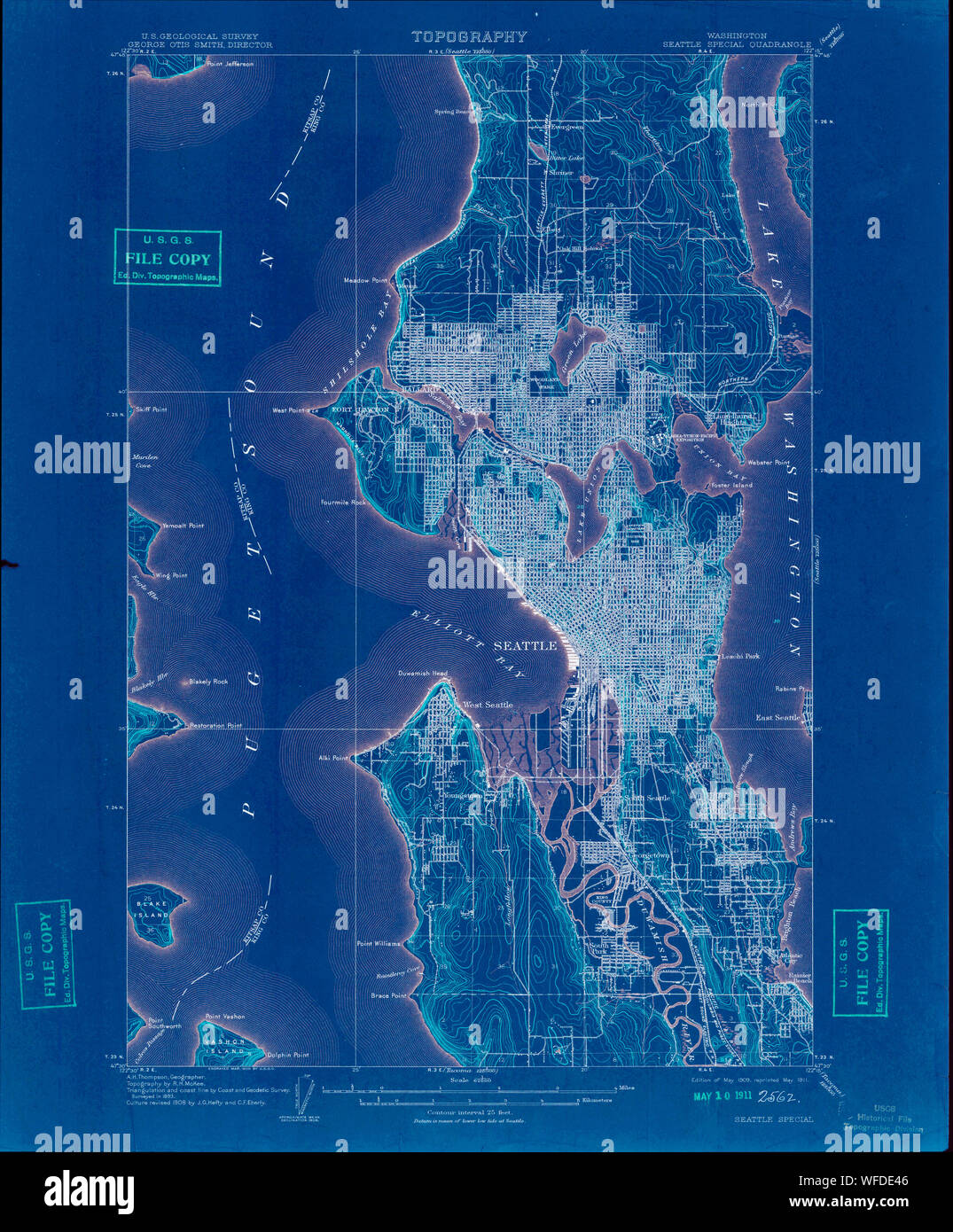 Topographical map of seattle hi-res stock photography and images - Alamy