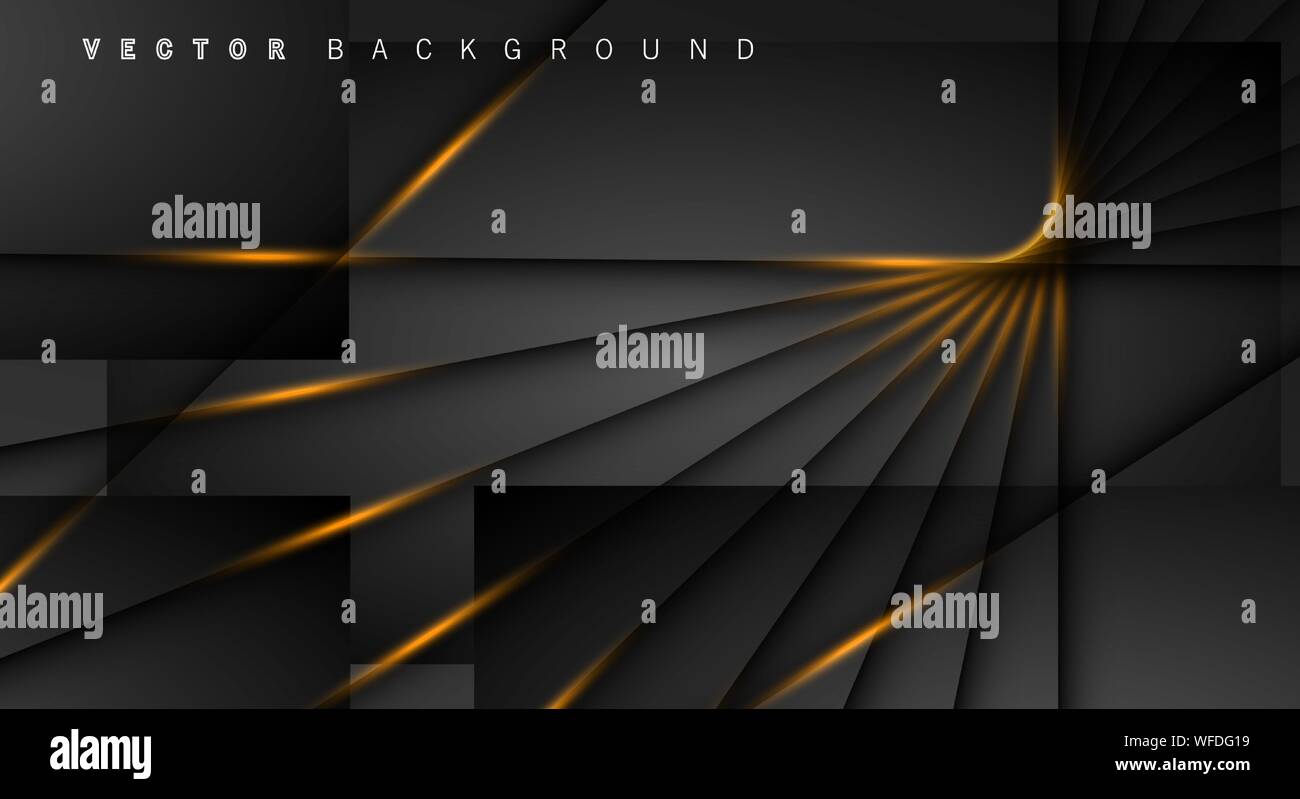 Gold light line shadow dark grey luxury background Stock Vector Image ...