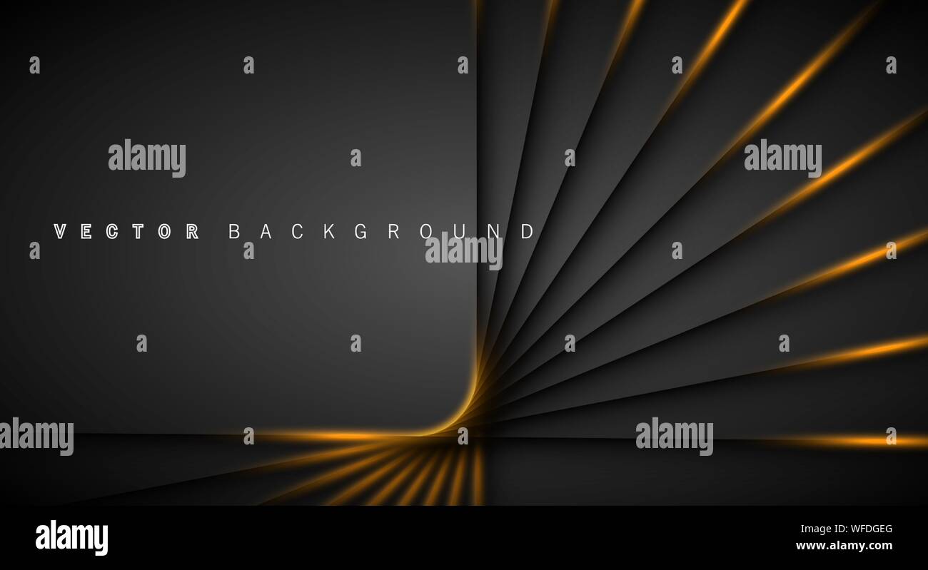 Gold light line shadow dark grey luxury background Stock Vector Image ...
