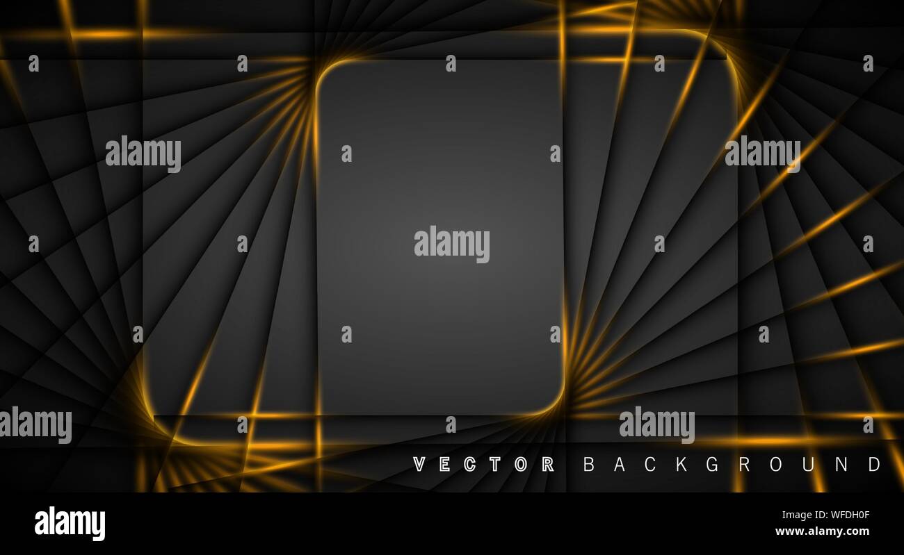 Gold light line shadow dark grey luxury background Stock Vector Image ...