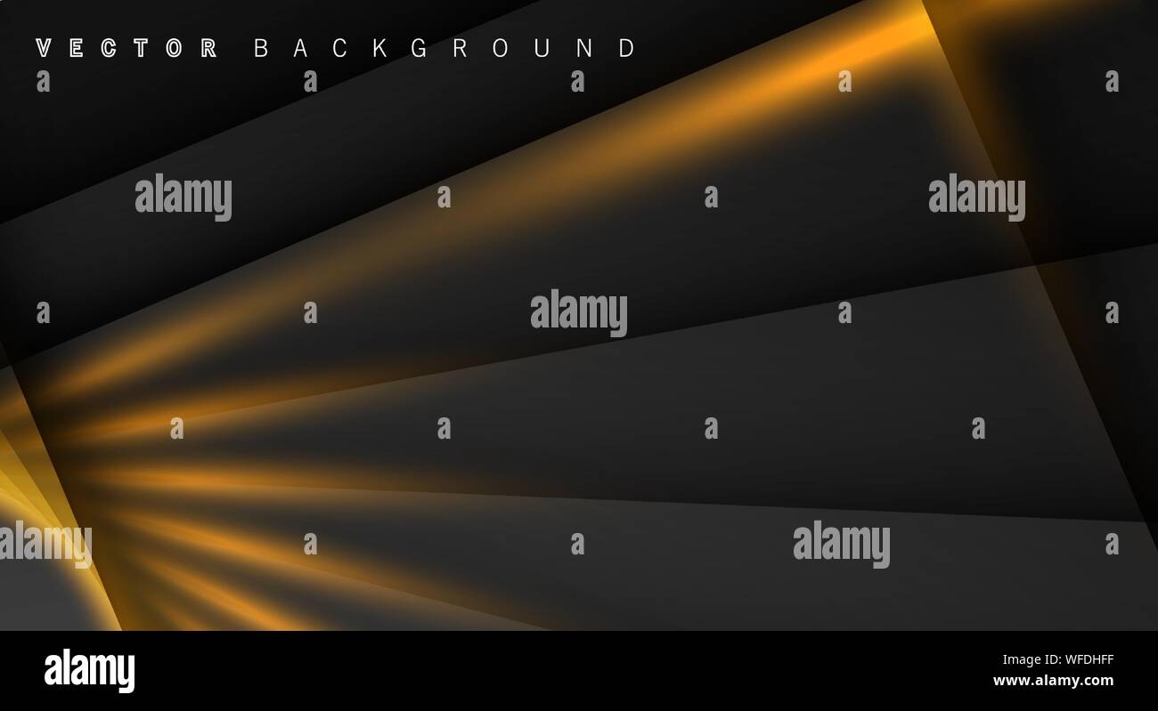 Gold light line shadow dark grey luxury background Stock Vector Image ...
