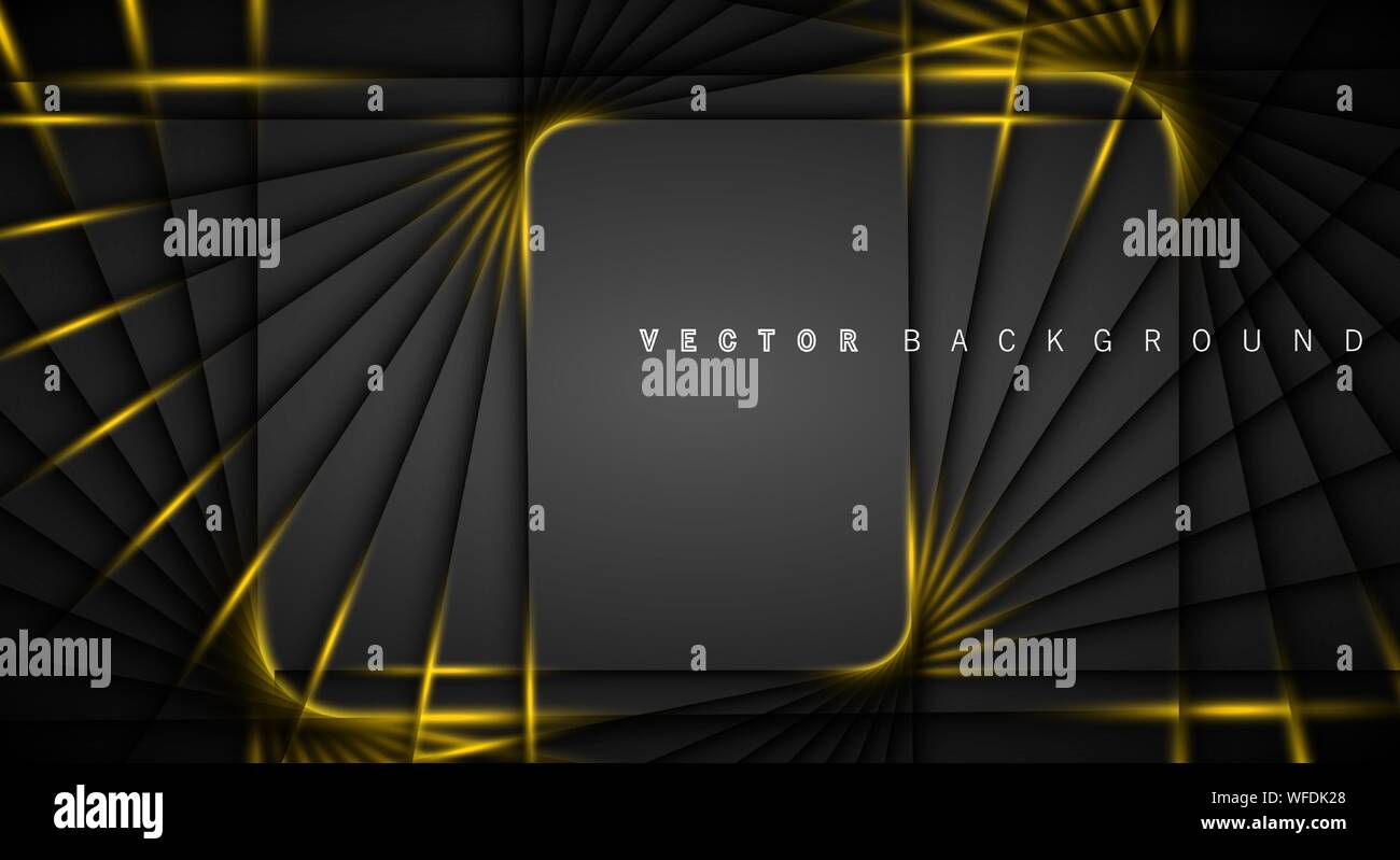 Gold light line shadow dark grey luxury background Stock Vector Image ...