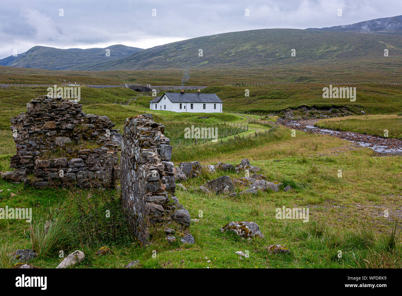 Isolated Cottage, Achnasheen, Wester Ross, Scotland, United Kingdom Stock Photo