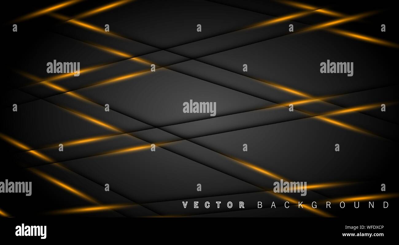 Gold light line shadow dark grey luxury background Stock Vector Image ...
