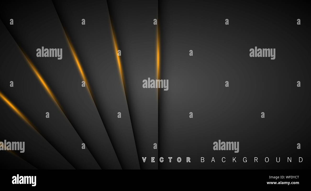 Gold light line shadow dark grey luxury background Stock Vector Image ...