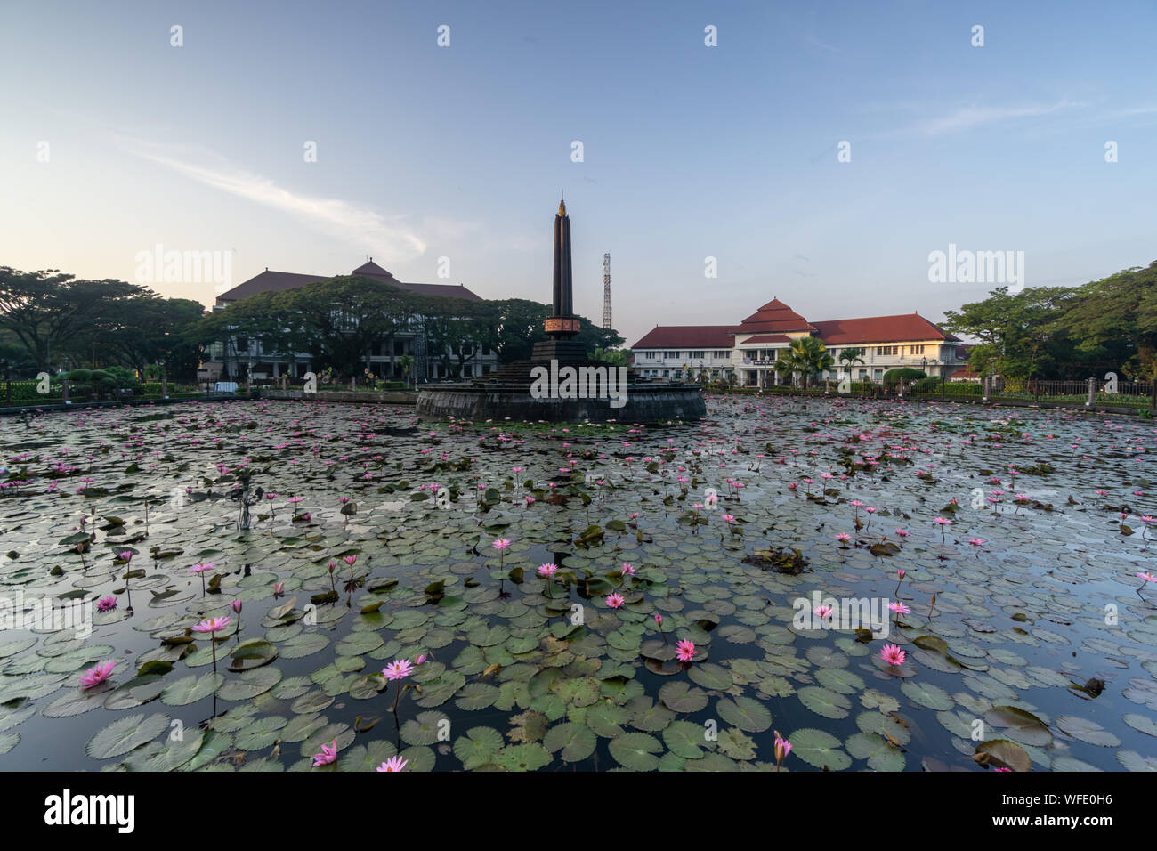 Monumen Tugu Balai Kota Alun Alun Malang located in the center of the ...