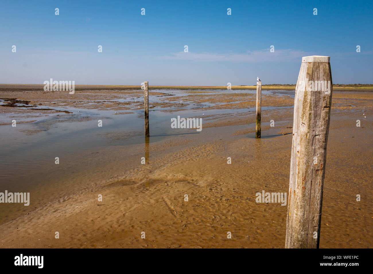 The Wadden Sea, with its fascinating interplay of high and low tide, protected by the world heritage list of Unesco Stock Photo