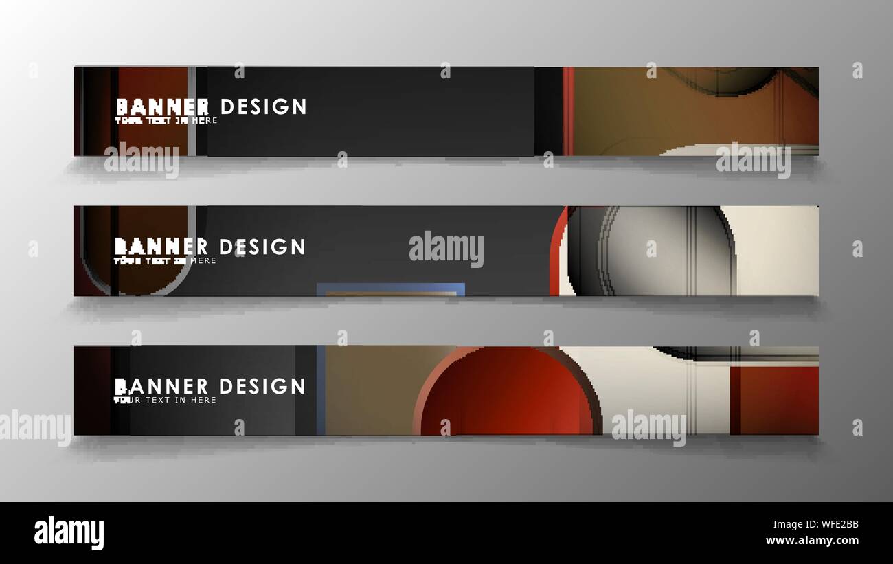 Simple Rectangular Rounded Banner Set the banner abstract background. Rectangular, round in brick and ...