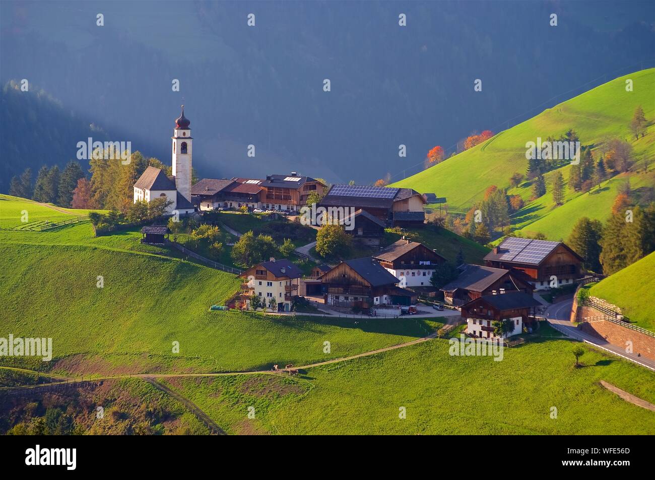 Aerial view mountain village hi-res stock photography and images - Alamy
