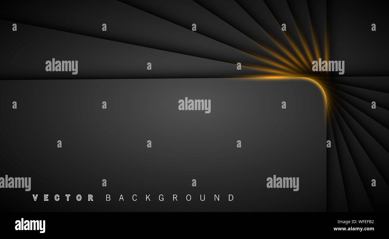Gold light line shadow dark grey luxury background Stock Vector Image ...