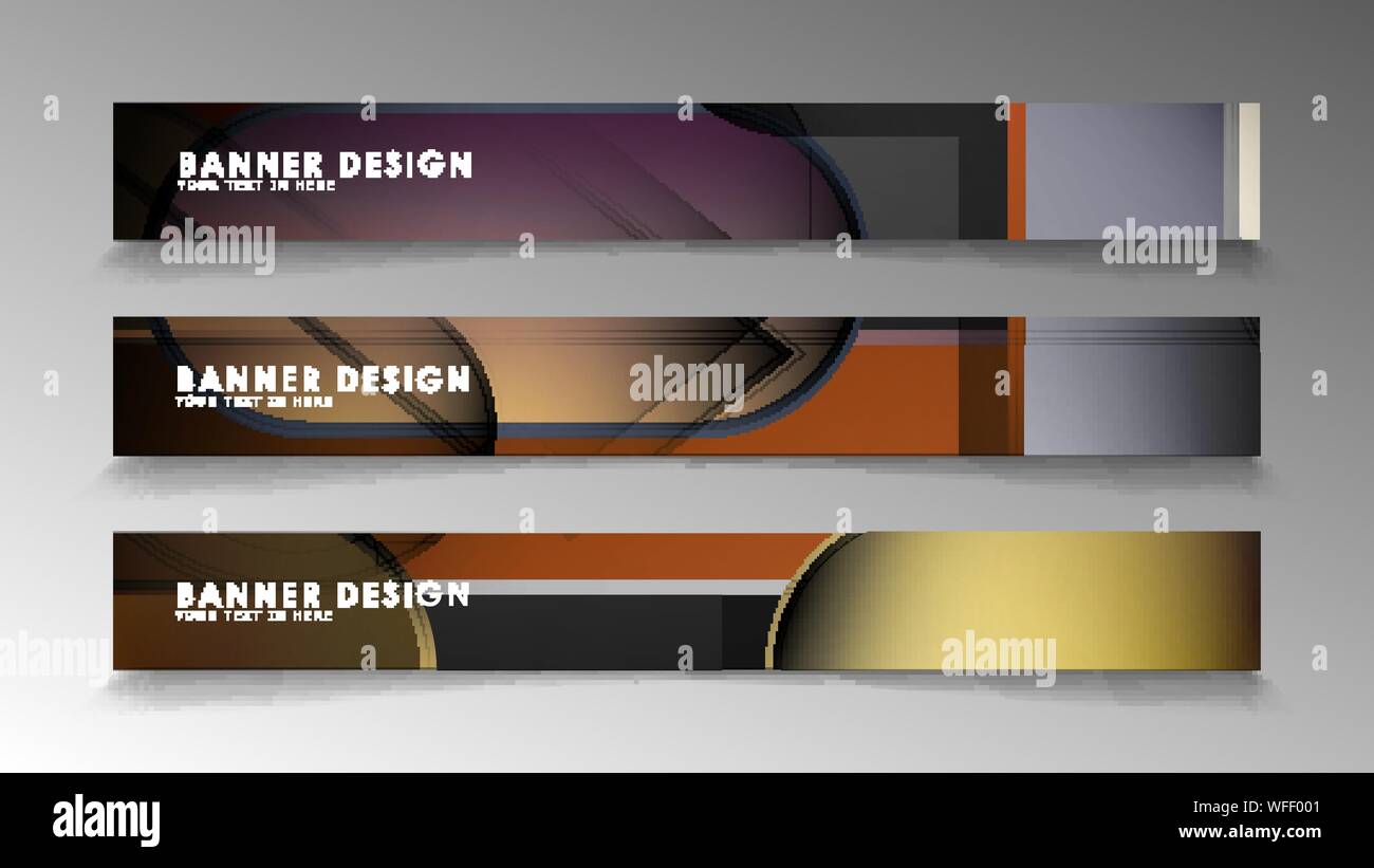 Set the banner abstract background. Rectangular, round in brick and stone colors Stock Vector