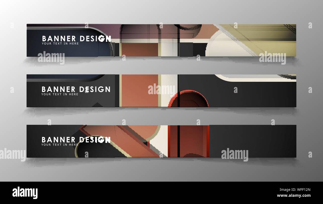 Simple Rectangular Rounded Banner Set the banner abstract background. Rectangular, round in brick and ...