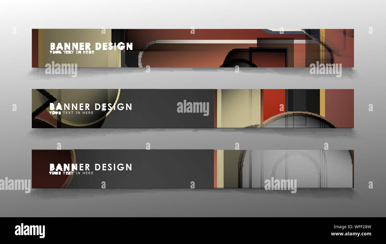 Simple Rectangular Rounded Banner Set the banner abstract background. Rectangular, round in brick and ...