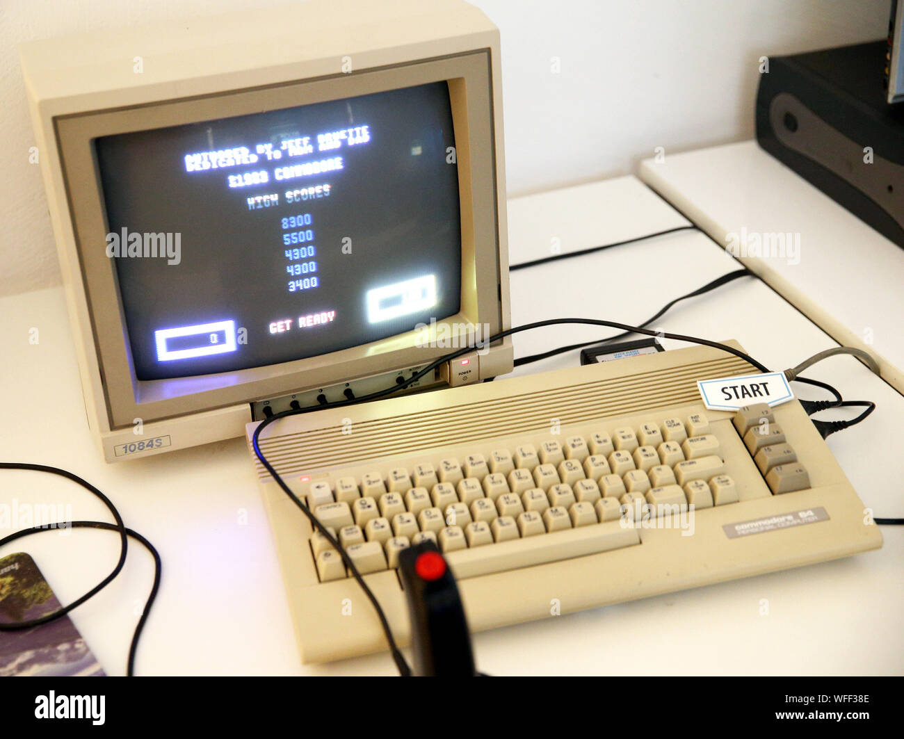 Wroclaw, Poland. 31st Aug, 2019. The company Retro Games has announced the return of the classic Commodore 64 computer. The C64 is a refreshed Commodore 64, which can be connected to a modern TV and play one of the 64 classic games included. The premiere of the C64 was announced for December 2019. The photo shows a former Commodore 64 computer in the Museum of Games and Computers in Wroclaw. Credit: Damian Klamka/ZUMA Wire/Alamy Live News Stock Photo