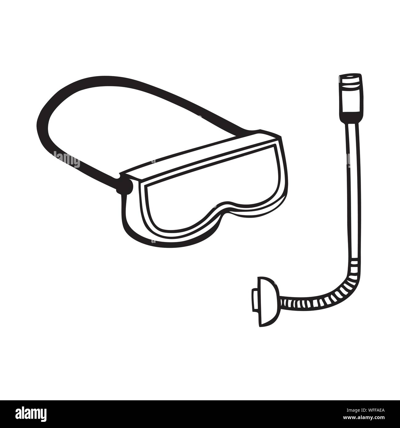 Black and white snorkel and mask icon Stock Vector Image & Art Alamy
